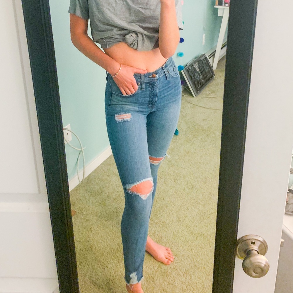 Madewell Light Blue Distressed Skinny Jeans